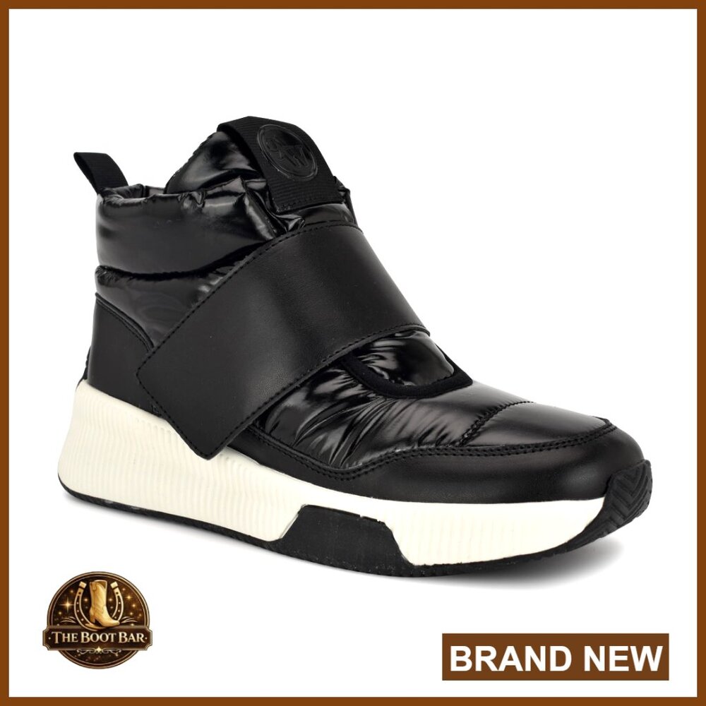 Faux Leather Ankle Boots with Pull-On Closure and Round Toe